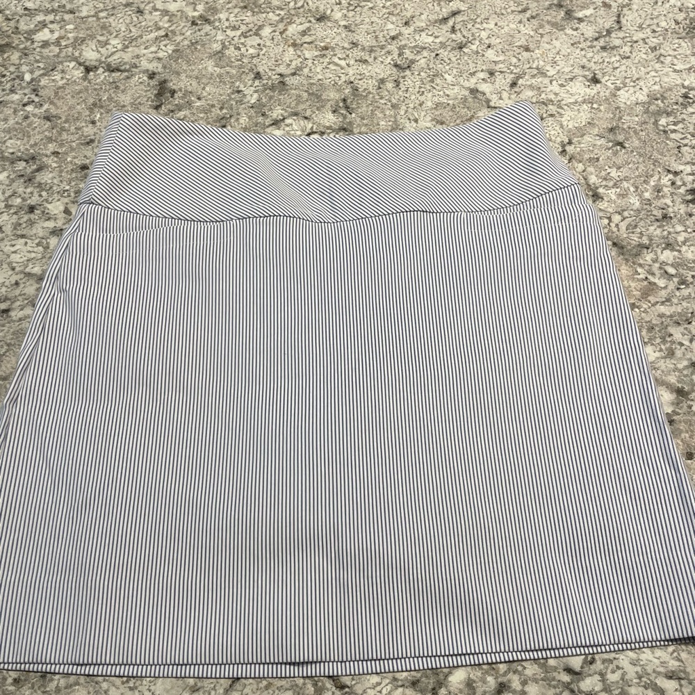 S C & CO Blue and White Pin-Striped pull on skort size medium